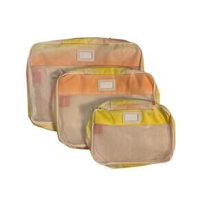 Calpak Packing Cubes Set of 3 Travel Organizer Bags Mesh Front  Gradient Colors